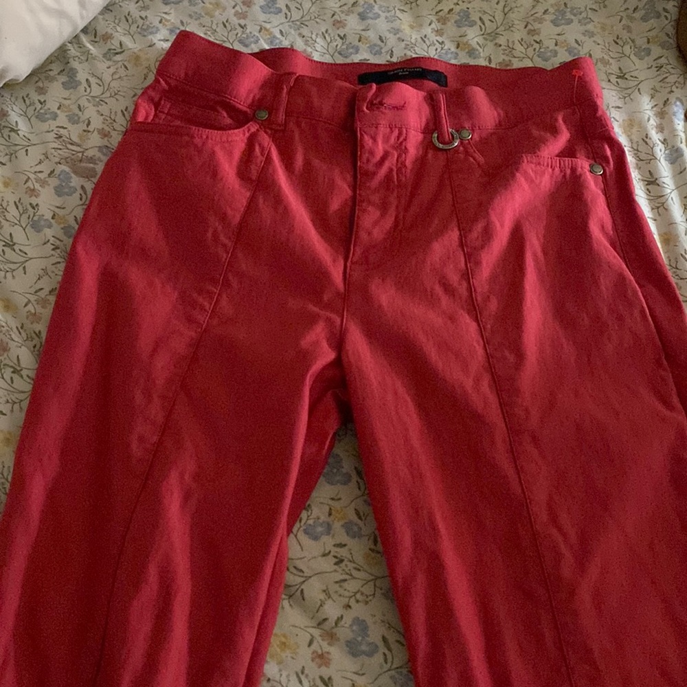 Flared red pants